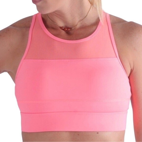 NWT Zyia Active Hot Coral Pink All Star Sports Bra One More Rep Size Small NEW - Picture 1 of 16